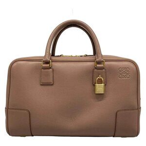 Auth LOEWE Amazona 28 A039N08X01 Pink Beige Nappa Calf - Handbag